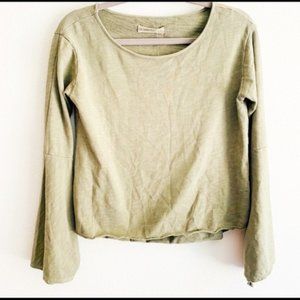NWT Nordstrom Blank NYC Green Bell Sleeve Top sz L